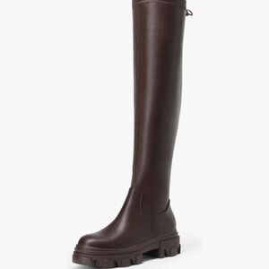 Women's Tall Lug-Sole Boot in Dark Brown